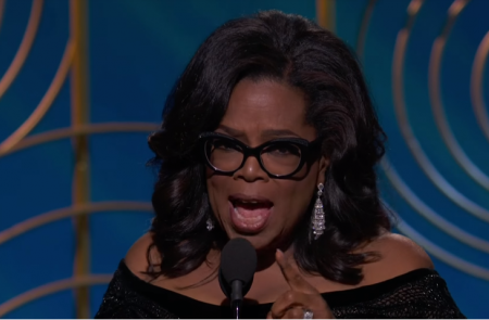 <p>Oprah Winfrey durante su discurso en la gala de los Globos de Oro.</p>