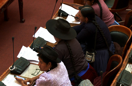 <p>Parlamentarias en Asamblea Legislativa Plurinacional de Bolivia. </p>