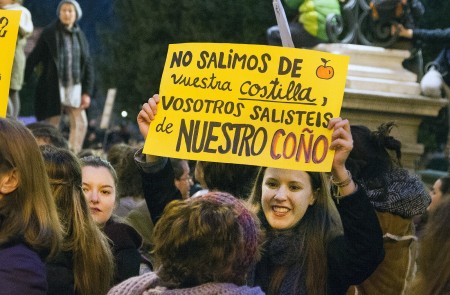 <p>Mujeres en la manifestación del 8 de marzo, Madrid. </p>
