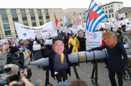 <p>Manifestación en Berlín, en noviembre de 2017, para protestar contra las armas nucleares.</p>