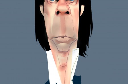 <p>Caricatura del músico Nick Cave</p>