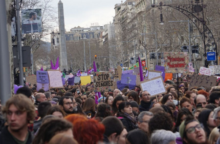 <p>Manifestación en Barcelona durante la huelga feminista del 8 de marzo de 2018.</p>