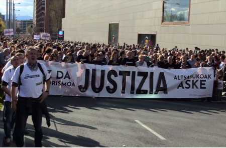 <p>Manifestación en favor de los 8 años procesados de Alsasua. Pamplona, 14 de abril de 2018.   </p>