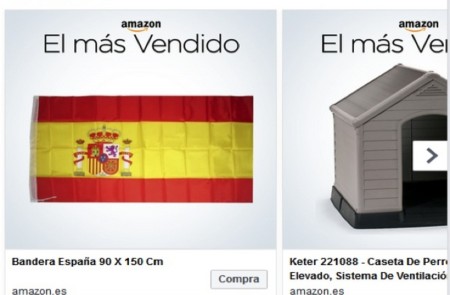 <p>Anuncio de Amazon con banderas de España a la venta</p>