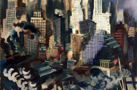<p>George Grosz. Lower Manhattan. 1934</p>