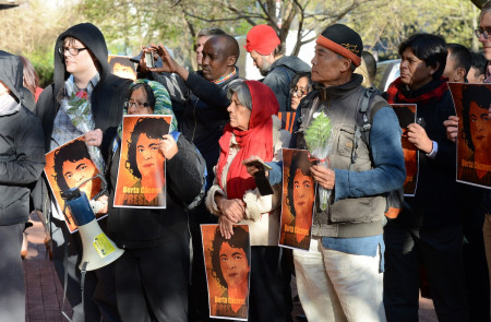 <p>Concentración en las puertas de la OEA por el asesinato de Berta Cáceres.</p>