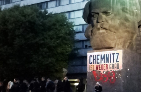 <p>Busto de Karl Marx en Chemnitz el pasado de 2 de septiembre.</p>