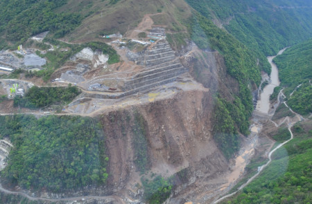 <p>Vista aérea de aerea del proceso de construcción de la Central Hidroeléctrica Ituango, en 2014.</p>
