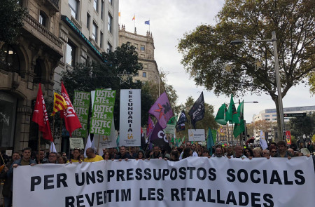 <p>Manifestación en Barcelona contra los recortes el 29 de noviembre de 2018. </p>
