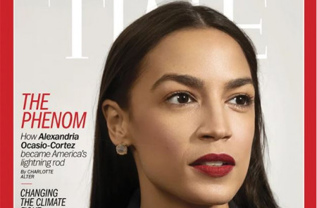 <p>Alexandria Ocasio-Cortez en la portada de la revista Time de abril.</p>