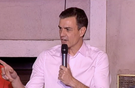 <p>Comparecencia de Pedro Sánchez tras los resultados electorales.</p>