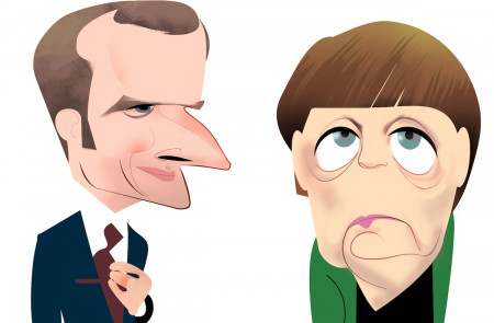<p>Emmanuel Macron y Angela Merkel.</p>
<p> </p>
