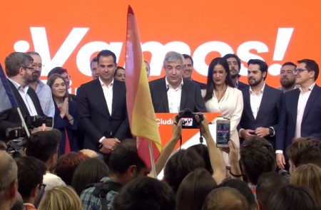 <p>José Manuel Villegas valora los resultados electorales en la sede de Ciudadanos en Madrid.</p>