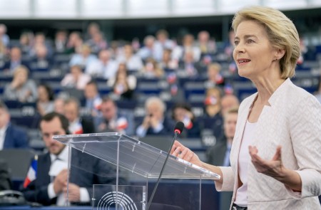 <p>Ursula von der Leyen, en un discurso en en el Parlamento Europeo el 16 de julio de 2019.</p>