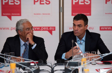 <p>Antonio Costa, primer ministro de Portugal, junto a Pedro Sánchez.</p>