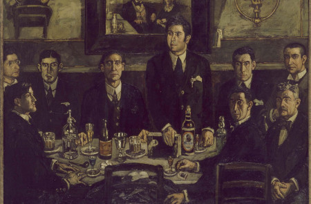 <p>'La tertulia del Café de Pombo'. José Solana (1920). Museo Reina Sofía.</p>