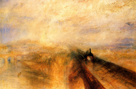<p>Lluvia, vapor y velocidad. El gran ferrocarril del Oeste. J. M. W. Turner (1844).</p>