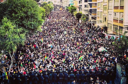 <p>Manifestación en La Paz (Bolivia), el pasado 23 de octubre.</p>