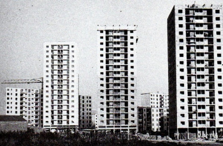 <p>Construcción del polígono Espronceda en Sabadell, a mediados de los 60.</p>