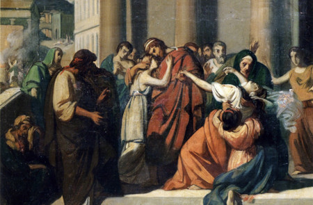 <p>En la 'Poética' Aristóteles usa la tragedia de Edipo rey para enseñar cómo estructurar la tragedia perfecta. En la imagen, 'Edipo se despide de Yocasta', de Alexandre Cabanel.</p>