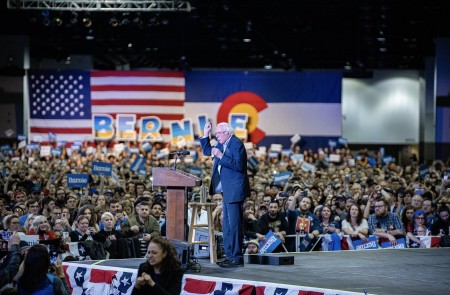 <p>Bernie Sanders en un acto de campaña del partido Demócrata en Colorado, el pasado 17 de febrero. </p>