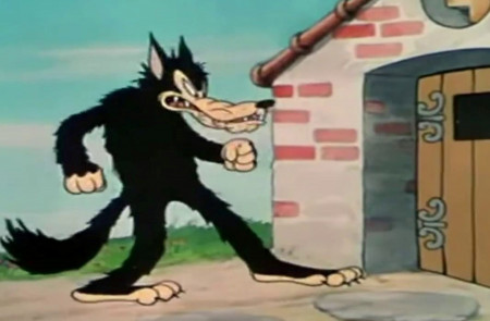 <p>El lobo feroz en el cortometraje 'Los tres cerditos' de Disney (1933).</p>
