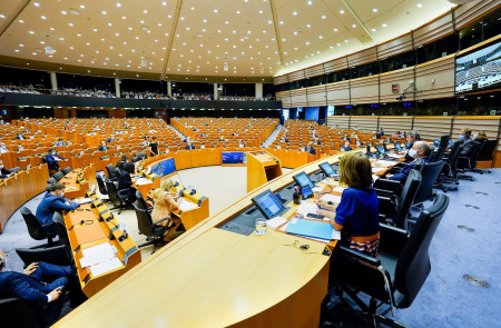 <p>Sesión extraordinaria en el Parlamento Europeo con motivo del plan de recuperación. </p>