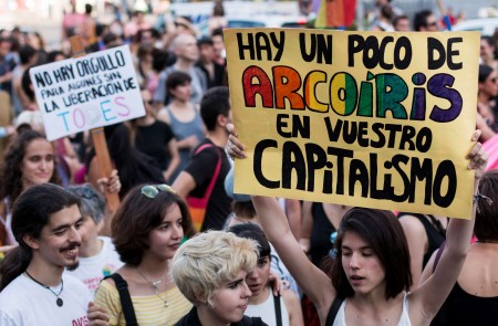 <p>Participantes en la manifestación del Orgullo Crítico 2018 en Madrid. </p>