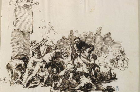 <p>Grupo de chicos cogiendo aleluyas, Leonardo Alenza (1830-1845).</p>