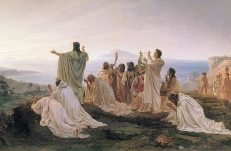 <p>Pitagóricos celebrando el amanecer. Fyodor Bronnikov (1869).</p>