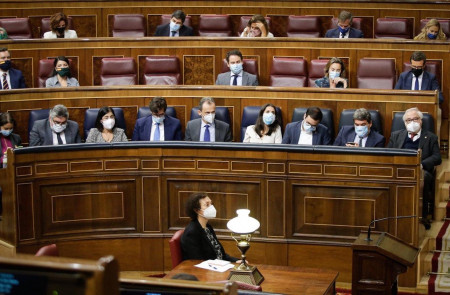 <p>El banco del Gobierno, durante el debate de la moción de censura. </p>
