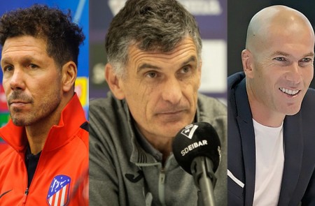 <p>Diego Pablo Simeone, José Luis Mendilibar y Zinedine Zidane.</p>