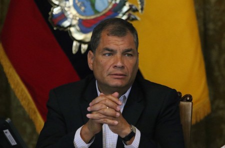<p>Rafael Correa en Quito en febrero de 2017, cuando era presidente de Ecuador.</p>