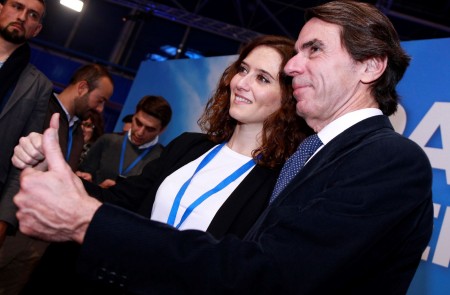 <p>Isabel Díaz Ayuso y José María Aznar en la Convención Nacional del PP en 2019.</p>