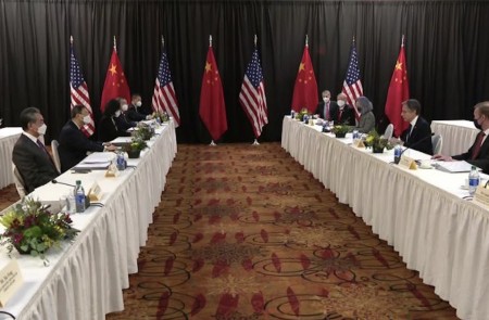 <p>Cumbre en Anchorage (Alaska) entre representantes de China y EE.UU el pasado 18 de marzo.</p>