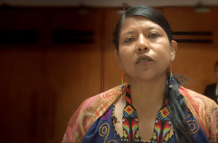 <p>La Representante indígena de Nasa (Colombia), Luz Mery Panche.</p>