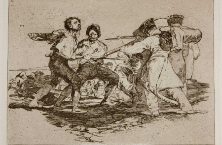 <p>Con razón o sin ella, Francisco de Goya y Lucientes, 1810-1814.</p>