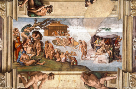 <p>Fresco de la Capilla Sixtina 'El diluvio universal', de Miguel Ángel.</p>