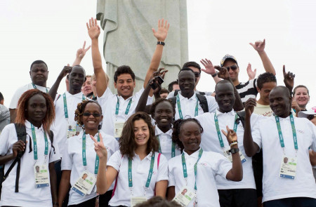 <p>El primer equipo de refugiados en los Juegos Olímpicos de Río 2016.</p>