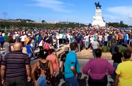 <p>Protestas en La Habana en julio de 2021.</p>