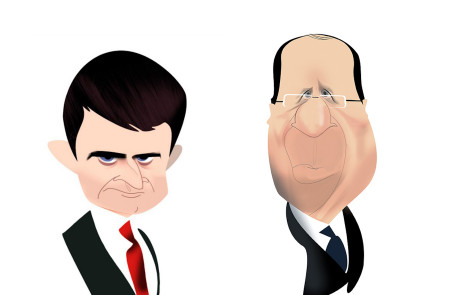 <p>Manuel Valls y François Hollande, los últimos gobernantes del Partido Socialista francés, antes de su debacle</p>