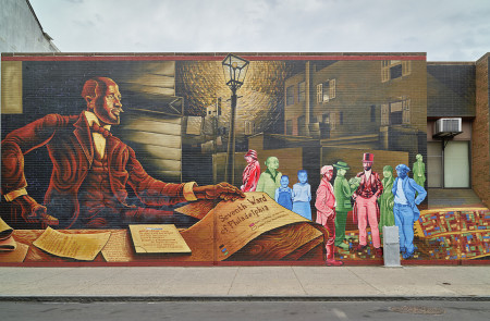<p>Mural, hecho por Willis Humphrey en 2008, que celebra el trabajo de W.E.B. Du Bois (Filadelfia, EE.UU.).</p>