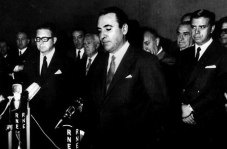 <p>Gonzalo Fernández de la Mora, en su toma de posesión como ministro en 1970.</p>