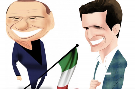 <p>Silvio Berlusconi y Pablo Casado.</p>