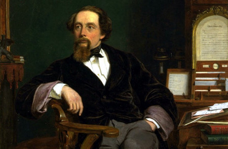 <p>Charles Dickens en su estudio. William Powell Frith (1859).</p>