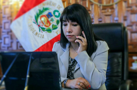 <p>Mirtha Vásquez, presidenta del Consejo de Ministros de Perú, en su despacho.</p>