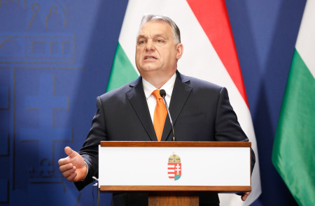 <p>El primer ministro de Hungría, Viktor Orbán en una rueda de prensa junto a su homólogo brasileño en 2022.</p>
