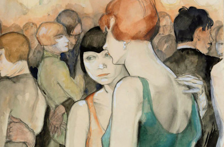 <p>Fragmento de Dos mujeres bailando (1928) de Jeanne Mammen.</p>