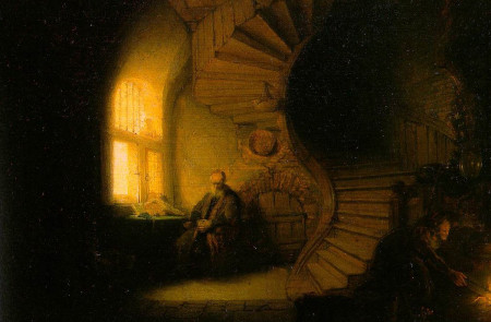 <p>'Filósofo en meditación', pintado por Rembrandt en 1632 y conservado en el Louvre.</p>