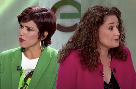 <p>Teresa Rodríguez e Inmaculada Nieto, durante el debate electoral. </p>